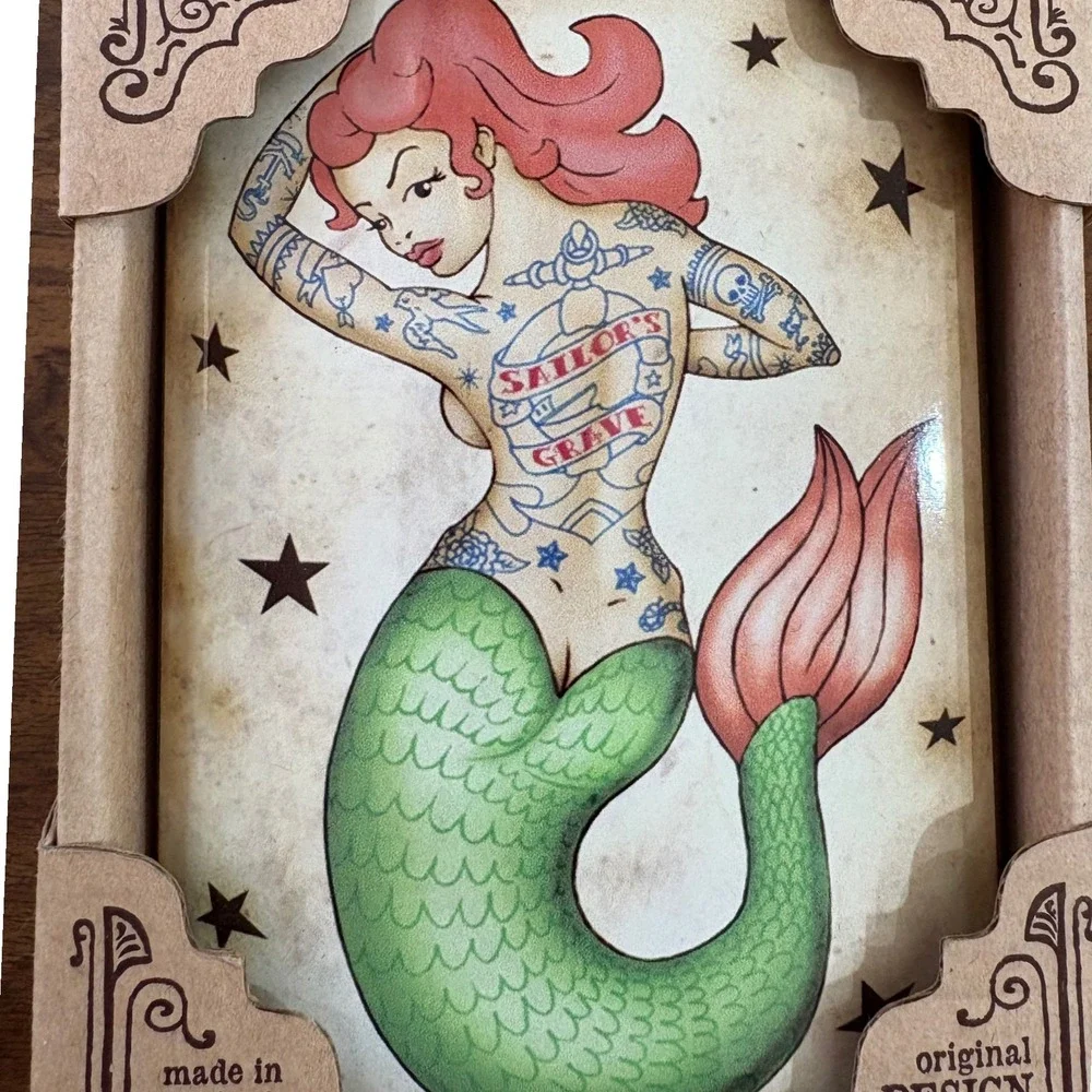 Trixie & Milo Mermaid Tattoo Stainless Steel 8oz Flask Drink With Style BFF Gift